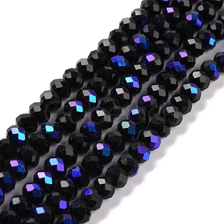 Electroplate Opaque Solid Color Glass Beads Strands X1-EGLA-A034-P6mm-L01-1
