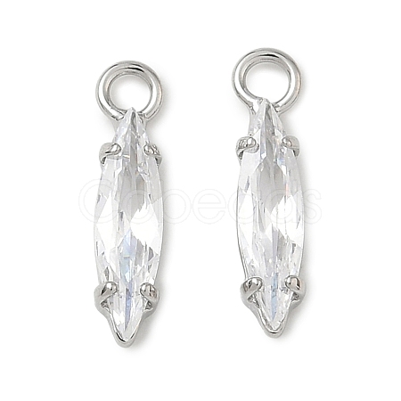 Brass Pave Clear Cubic Zirconia Charms CU-CBAD360-09P-01-1
