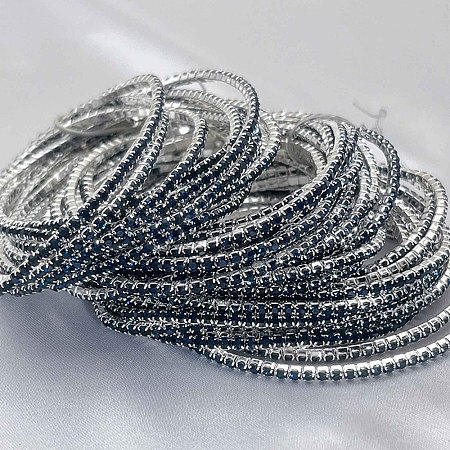 Brass Rhinestone Tennis Bracelets WG6EB7A-14-1