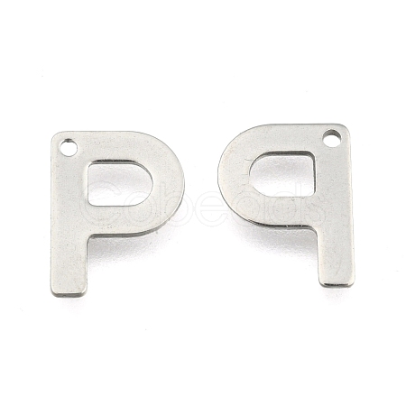 Tarnish Resistant 304 Stainless Steel Letter Charms STAS-O072-P-1