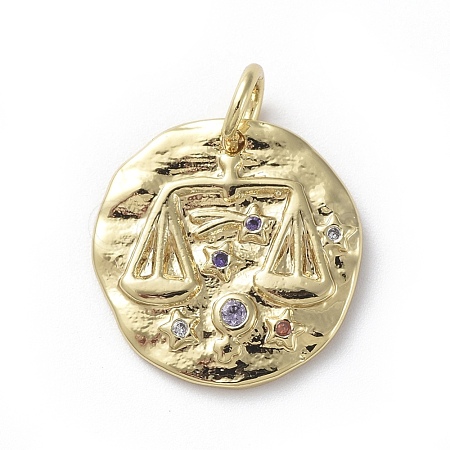 Brass Micro Pave Cubic Zirconia Pendants ZIRC-G157-03G-01G-1