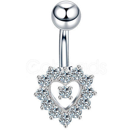 Clear Cubic Zirconia Belly Button Rings WG9960A-07-1