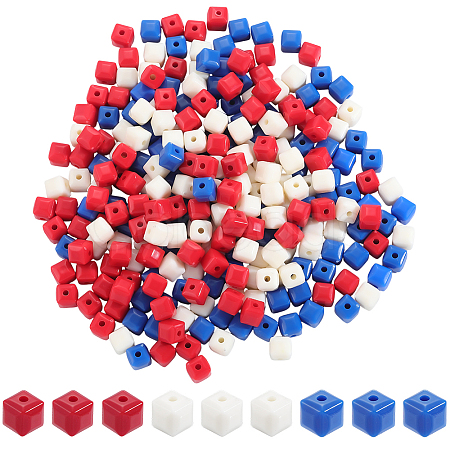 300Pcs 3 Colors Opaque Acrylic Beads MACR-SC0002-01-1