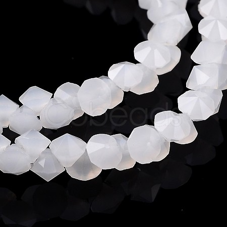 Diamond Shape Imitation Jade Glass Bead Strands EGLA-J059-J01-1