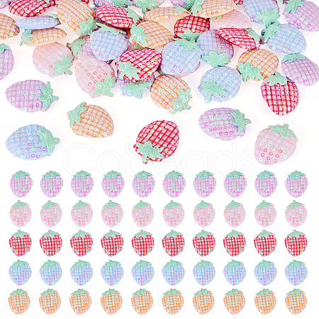 50Pcs 5 Colors Strawberry Cloth Ornament Accessories PATC-TA0001-44-1