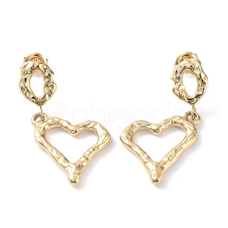 304 Stainless Steel Dangle Stud Earrings EJEW-H115-34G-1