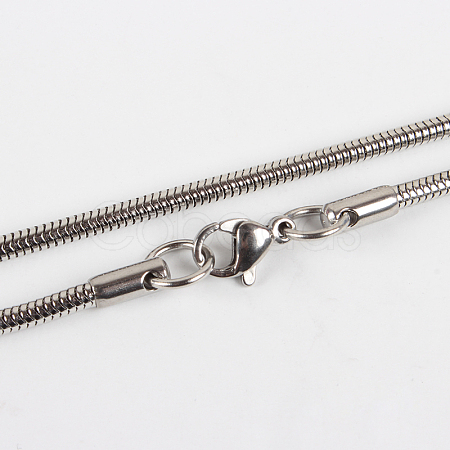 Tarnish Resistant 304 Stainless Steel Snake Chain Necklace Making STAS-P045-29P-1