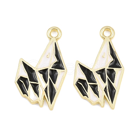 Alloy with Black Enamel Pendants AL-CBA2919-02G-03-1