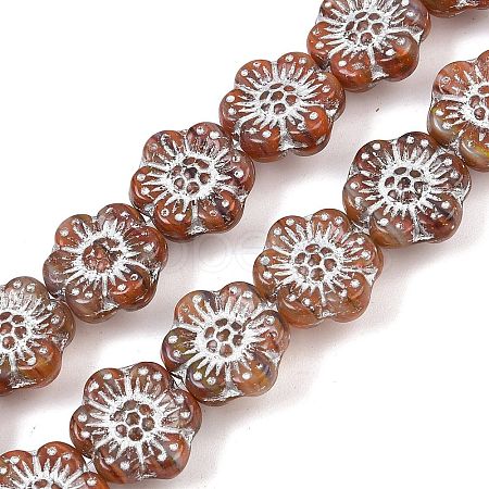 Czech Pressed Glass Beads GLAA-I061-32B-1