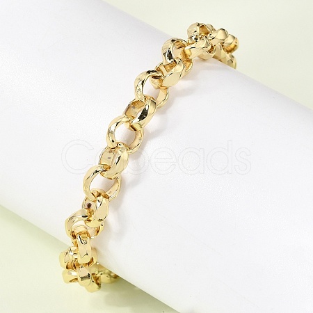 Brass Rolo Chain Bracelets foe Women BJEW-L718-01G-1