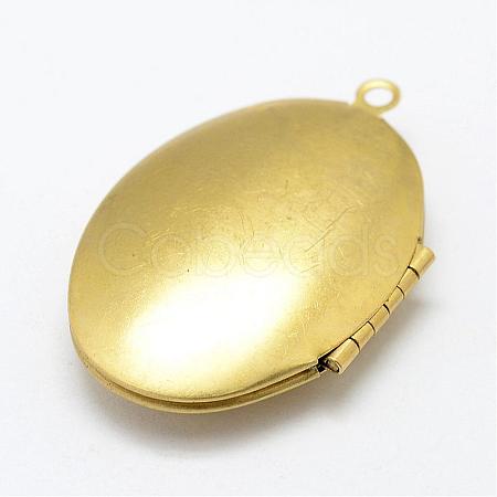 Brass Locket Pendants KK-P094-18-1