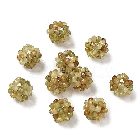 Natural Green Garnet Woven Beads GG-CBA2E9C-F30-02-1