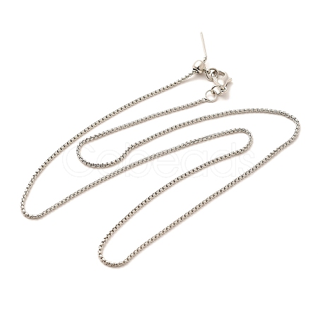 1.5mm Rack Plating Brass Box Chain Adjustable Slider Necklaces for Women Men MAK-L044-35P-1