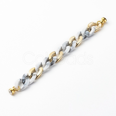 Acrylic & CCB Plastic Curb Chain Phone Case Chain HJEW-JM00485-06-1