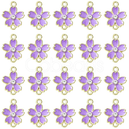 20Pcs Alloy Enamel 5-Petal Flower Connector Charms FIND-YW0009-33D-1