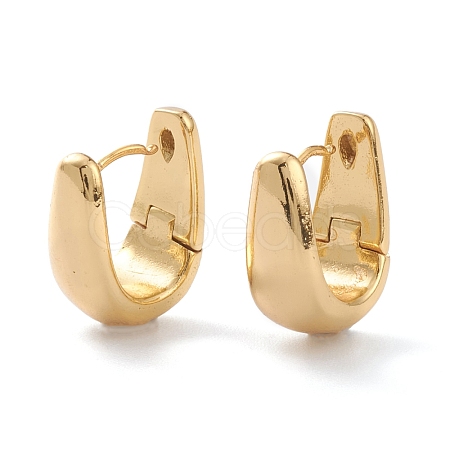 Brass Huggie Hoop Earrings EJEW-A056-37G-1