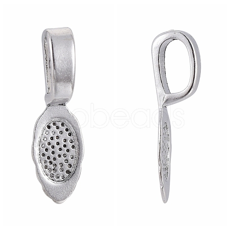 Tibetan Style Alloy Glue-on Flat Pad Bails LF10728Y-NF-1