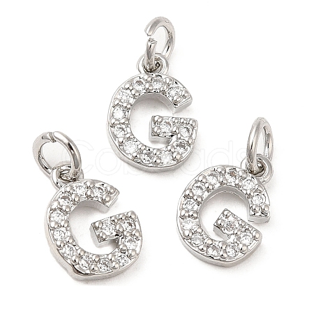 Brass Micro Pave Grade AAA Cubic Zirconia Charms LS-ZIRC-P067-11P-G-NR-1