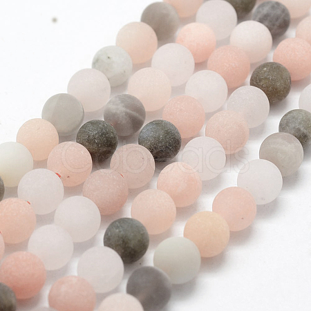 Natural Multi-Moonstone Beads Strands G-E365-06-6mm-1