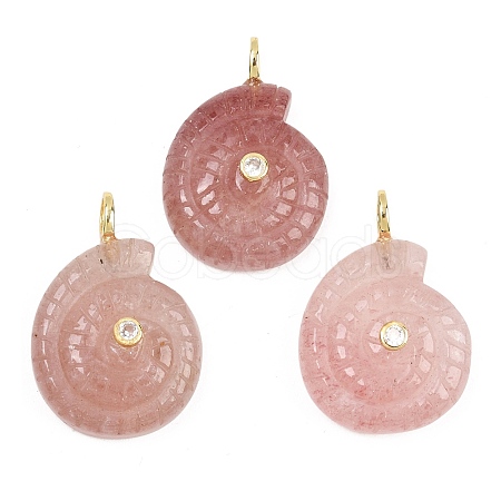 Natural Strawberry Quartz Pendants G-H353-02G-04-1