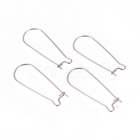 Tarnish Resistant 304 Stainless Steel Hoop Earrings Findings Kidney Ear Wires STAS-L216-22A-P-1