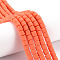 Polymer Clay Bead Strands, Column, Dark Orange, 5~7x6mm, Hole: 1.5~2mm, about 61~69pcs/strand, 15.74 inch