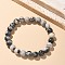 Natural Netstone Bead Stretch Bracelets, Round, 2-1/8 inch~2-3/8 inch(5.5~6cm), Bead: 8mm