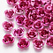 Aluminum Beads, 3-Petal Flower, Fuchsia, 8.5~9x4.5mm, Hole: 1mm, about 950pcs/bag