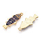 Alloy Enamel Pendants, Cadmium Free & Nickel Free & Lead Free, Golden, Fish Charm, Indigo, 27x10.5x2.5mm, Hole: 1.8mm