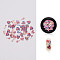 Paper Cabochons for Christmas, Nail Art Decorations, Mixed Shapes, Christmas Themed Pattern, 3~8x2~6x0.1mm, about 50pcs/box