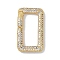 Rack Plating Brass Micro Pave Cubic Zirconia Spring Gate Rings Clasps, Cadmium Free & Lead Free, Long-Lasting Plated, Real 18K Gold Plated, Rectangle, Clear, 26x15x3mm