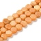 Natural Dolomite Beads Strands, Dyed, Hexagon, Orange, 7x6x3mm, Hole: 1.2mm, about 66pcs/strand, 16.34 inch(41.5cm)