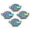 Autumn Theme Rainbow Color Alloy Pendants, Cadmium Free & Nickel Free & Lead Free, Hedgehog, 22.5x14.5x3.5mm, Hole: 1.6mm