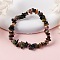 Unisex Chip Natural Tourmaline Beaded Stretch Bracelets, Inner Diameter: 1-3/4~2 inch(4.5~5cm)