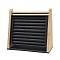 Velvet with Wood Jewelry Display Stands, Multi Layer Jewelry Organizer Holder for Necklaces, Bracelets, Earrings, Rings Storage, Ladder Shape, Black, 29.6x10.9x26.5~26.8cm