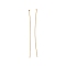 Brass Flat Head Pins, Cadmium Free & Lead Free, Real 18K Gold Plated, 50mm, Head: 1.8mm, Pin: 0.6mm, 22 Gauge