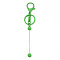 Spray Painted Alloy Bar Beadable Keychain for Jewelry Making DIY Crafts, with Alloy Lobster Clasps and Iron Ring, Lime Green, 15.5~15.8cm