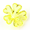 Transparent Acrylic Beads, Flower, Yellow, 16x17x6mm, Hole: 2mm