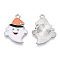 Halloween Alloy Enamel Pendants, Ghost with Hat Charm, Platinum, 25x19x1.5mm, Hole: 2mm