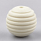 Food Grade Eco-Friendly Silicone Beads, Chewing Beads For Teethers, DIY Nursing Necklaces Making, Round, Beige, 15x14mm, Hole: 2mm