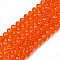 Glass Beads Strands, Faceted, Rondelle, Dark Orange, 2.9~3.3x2mm, Hole: 0.8mm, about 145~150pcs/strand, 34~35cm