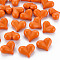 Opaque Acrylic Beads, Heart, Coral, 17x22x10mm, Hole: 1.4mm