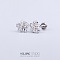 Titanium Steel Micro Pave Clear Cubic Zirconia Cartilage Earrings for Women Men, Flat Back Earring, Flower, 6mm, Pin: 1.2mm