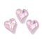 Glass Rhinestone Cabochons, Point Back & Back Plated, Faceted, Heart, Light Rose, 9x8x3.5mm