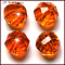 K9 Glass, Imitation Austrian Crystal Beads, Grade AAA, Faceted, Round, Dark Orange, 6mm, Hole: 0.7~0.9mm