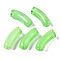 Acrylic Beads, Imitation Gemstone, Curved Tube, Lime Green, 34.5x13x11mm, Hole: 3.5mm