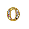 Alloy Gold Rhinetone Letters Nail Stud Cabochons, 3D Capital Alphabet, for Women Girls DIY Making Nail Art Design, Letter.O, 8x7.5x2mm