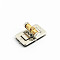 Alloy Purse Twist Locks, Bamboo Stick Turn Lock Clasp, DIY Bag Making Accessories, Rectangle, Platinum, 4.2x2.5cm