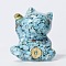 Resin Craft Display Decorations, with Synthetic Turquoise Chip, Lucky Cat Figurine, for Home Feng Shui Ornament, 63x55x45mm