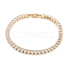 Brass Pave Clear Cubic Zirconia Horse Eye Link Bracelets BJEW-B094-03B-G-1
